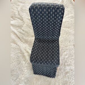 Blue Upholstered Armless Doll Chair 13" American Girl Size